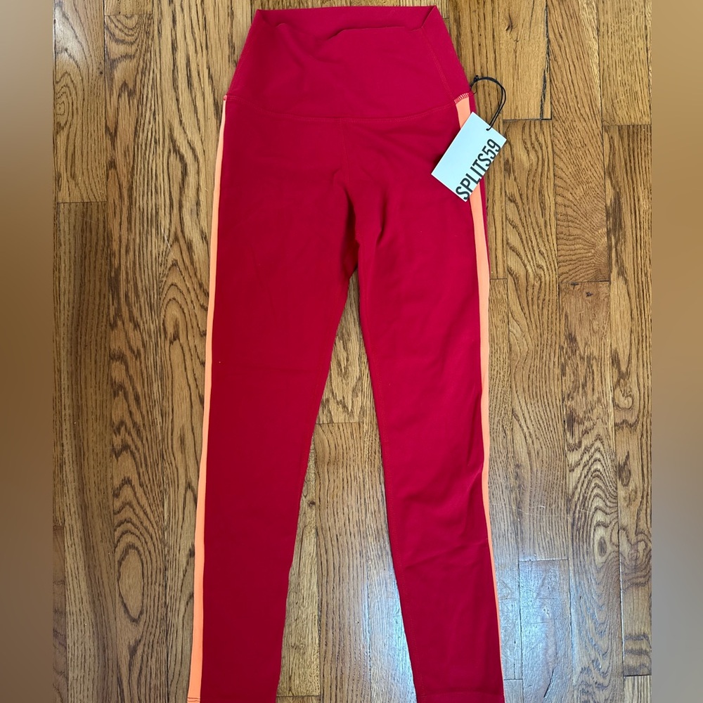 Splits59  Vibrant Red and Coral Leggings